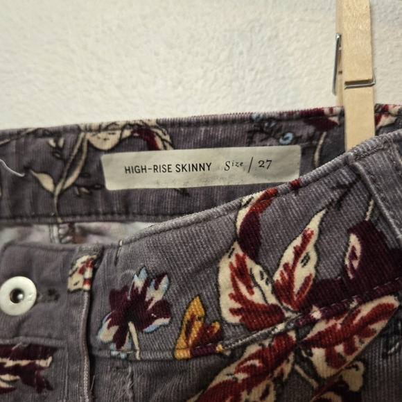 Pilcro Corduroy Floral Pants Size 27 - Picture 8 of 12